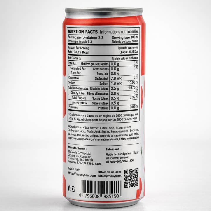 Mccoy Teas Canada - Wholesale Iced Tea - PĂȘche Naturally Infused Ceylon Iced Tea 12 Pack 2