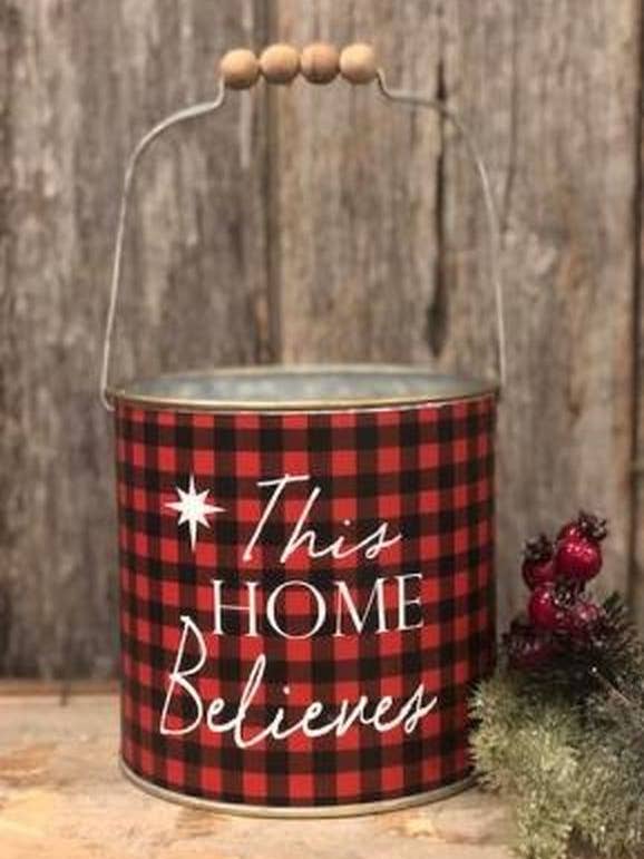 Secchiello rosso Plaid Believe per la vendita all'ingrosso da parte di DNS Designs