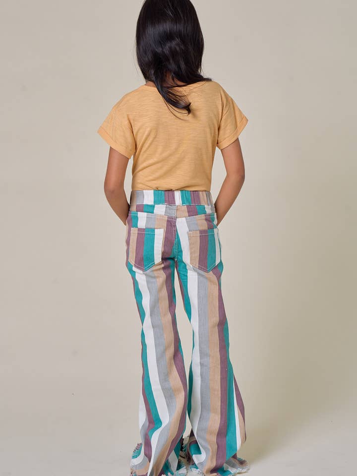 Saints & Hearts - Wholesale Jeans – Kids - SKIP6145A KIDS WESTERN STRIPED DENIM FLARES WITH POCKETS3