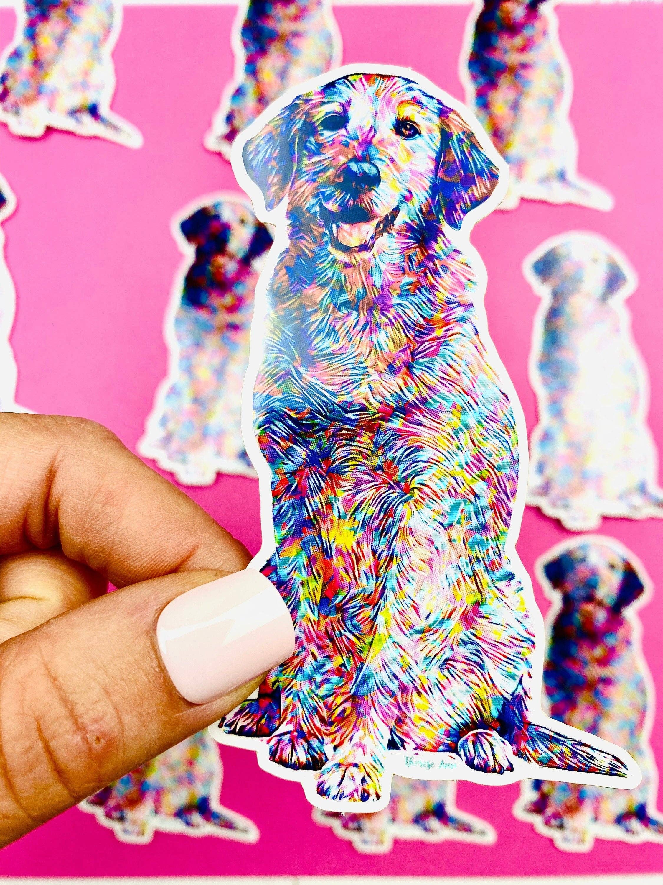 Otto's Grotto - Wholesale Sticker - Labrador Retriever Sticker Colorful Abstract Cute Lab Dog