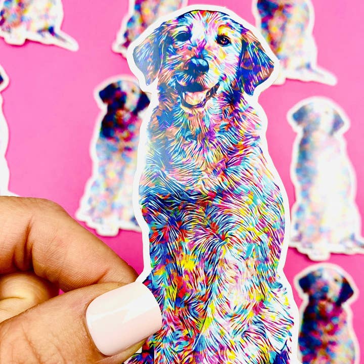 Labrador Retriever Sticker Colorful Abstract Cute Lab Dog for wholesale by Otto's Grotto