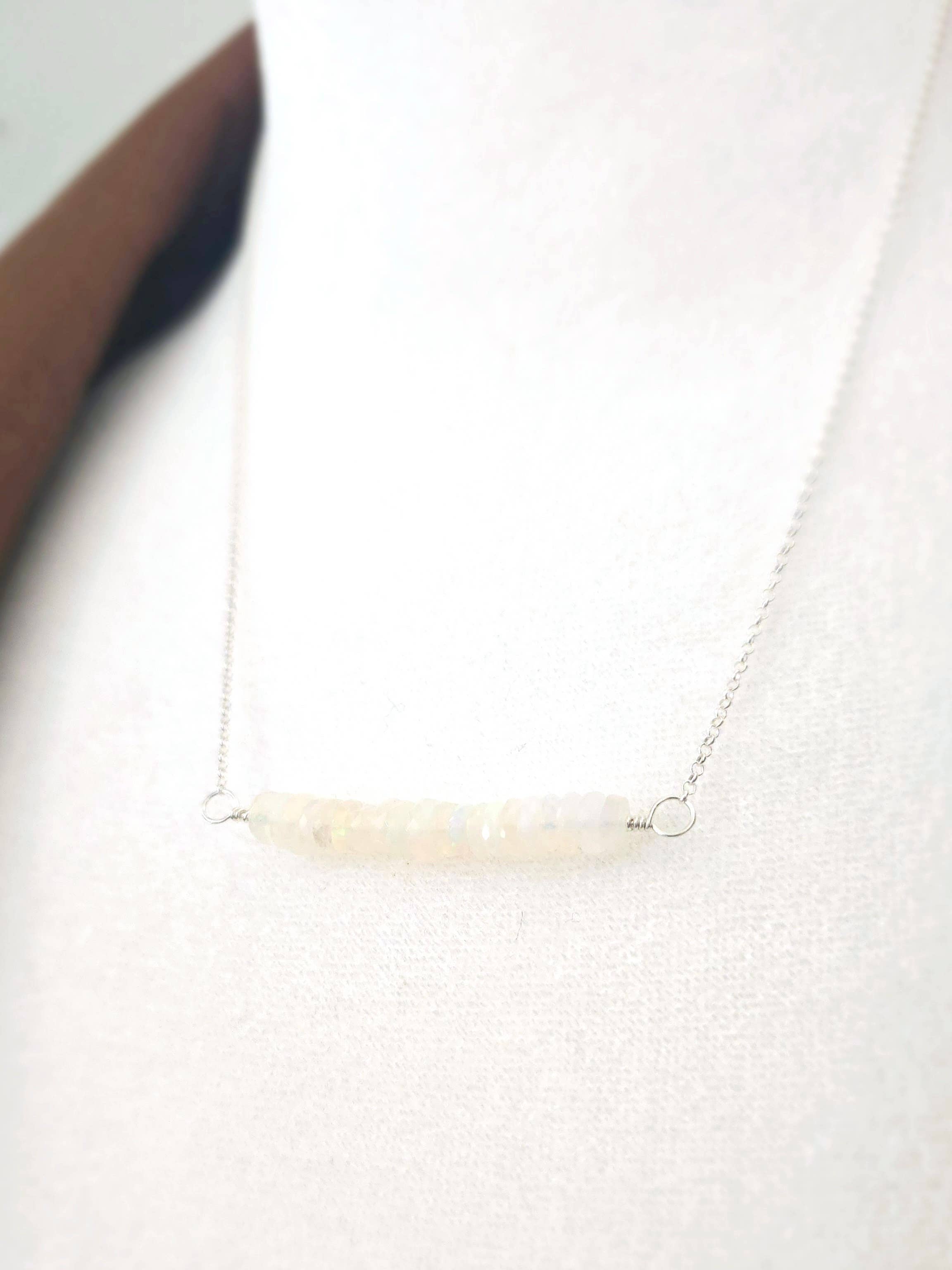 Gem Lounge Jewelry – wholesale Pendant/charm necklace – Welo Opal Bar Necklace3