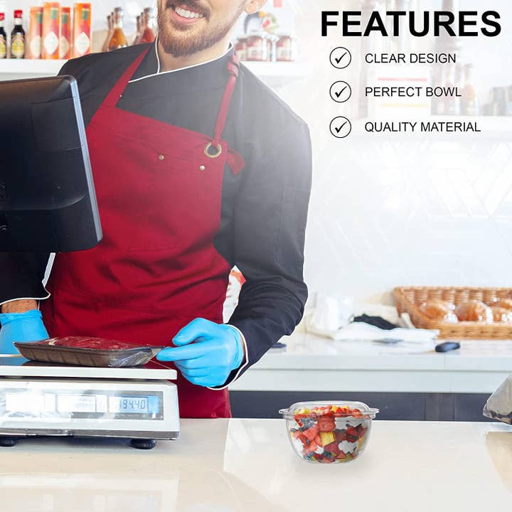 MT Products - Wholesale Food Storage Container - MT Products Clear Plastic Salad Container 16 oz7