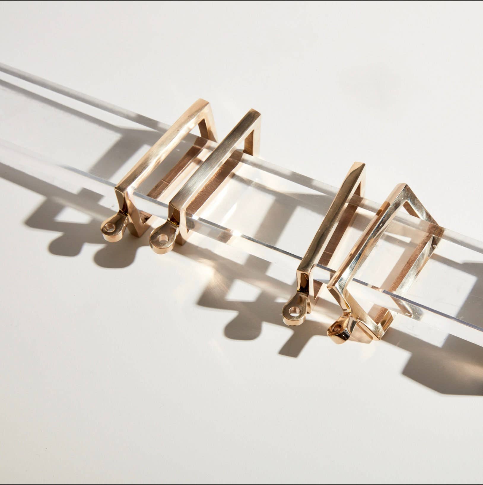 LuxHoldups - Wholesale Curtain Rod - Brass Rectangle Curtain Rings for Lucite Rod by Luxholdups5