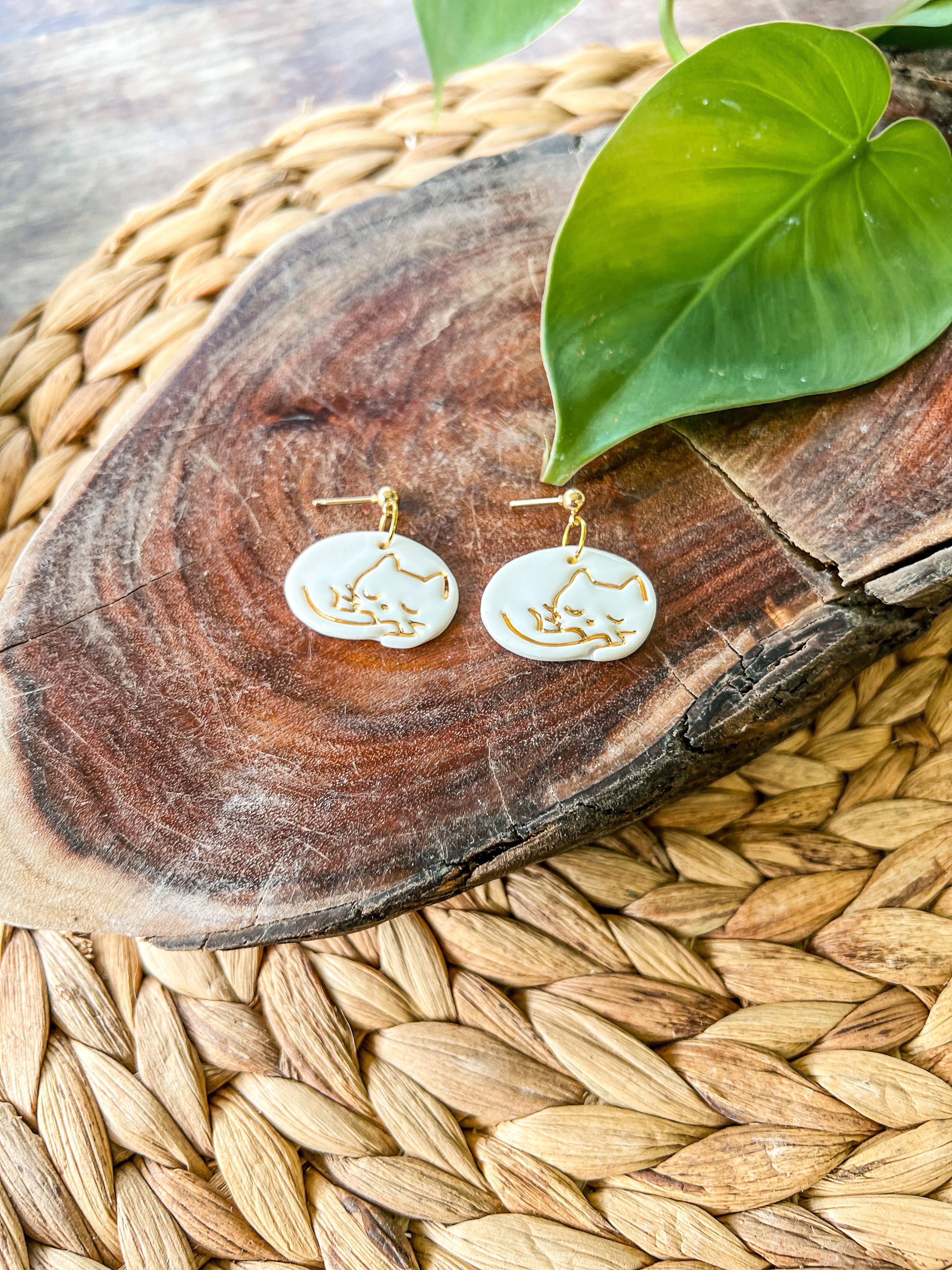 Wolf and Clay Pty Ltd - Wholesale Dangle Earrings - Cat - Porcelain Earrings3