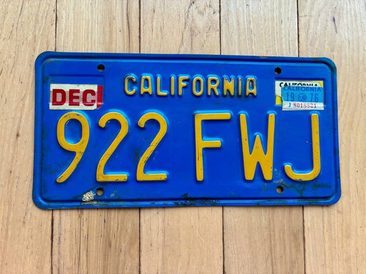 Plaque d'immatriculation de Californie de 1976 pour la vente par RusticPlates