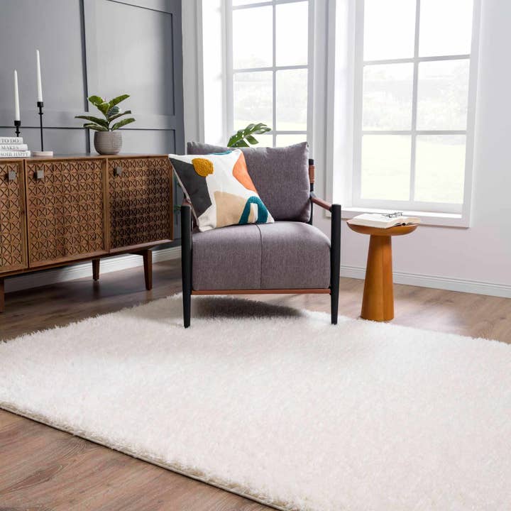 Hauteloom - Wholesale Area Rug - Faina Solid Cream Shag Rug Washable18