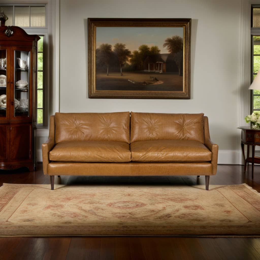 Greenwestons – Großhandel Sofas – Youngstown Zweisitzer-Sofa Premium Leder 55,5L×33,5B×32,5H''