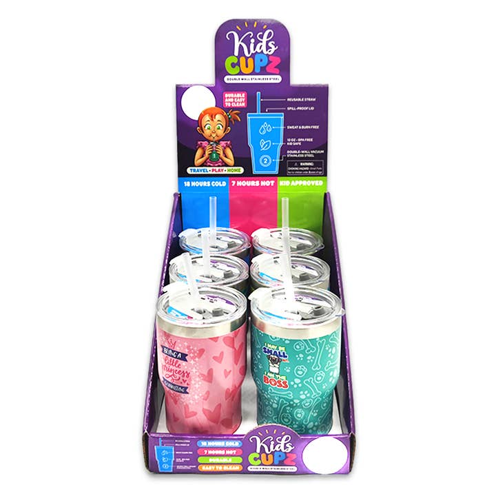 Novelty Brands - Wholesale Insulated Mug/Tumbler - Insulated Cup Kids Drink N Play 12 oz Assortment- 6/Display
