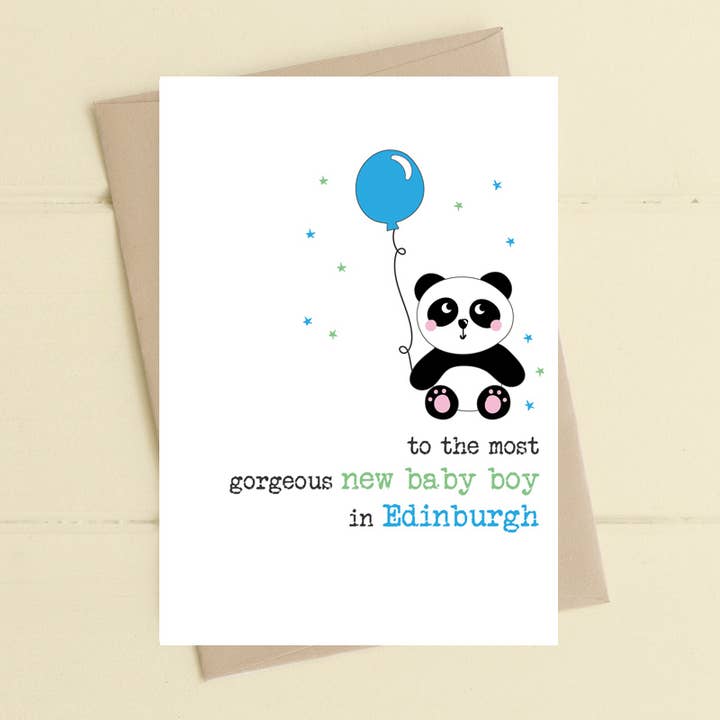 Personlig - Ny Baby Dreng - Hilsningskort for engroshandel hos Dandelion Stationery