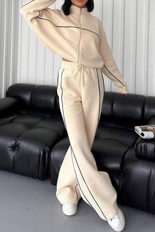 Fashion Combination – Engroshandel Top- og nederdelsæt - Dame – afslappet pasform træningsdragt med lynlås7