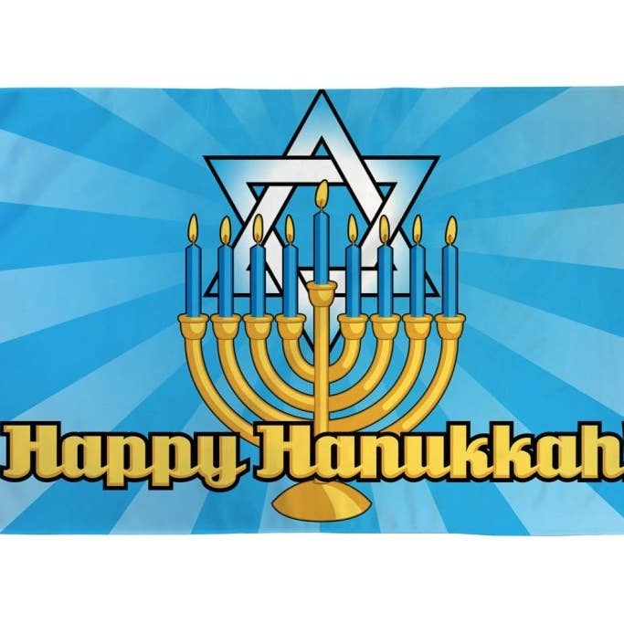Fröhliche Chanukka-Flagge 3x5ft Poly für den Großhandel von Flags Importer