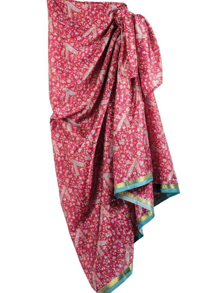 Pareo reciclado con estampado de sari en bolsa para venta al por mayor de Namaste