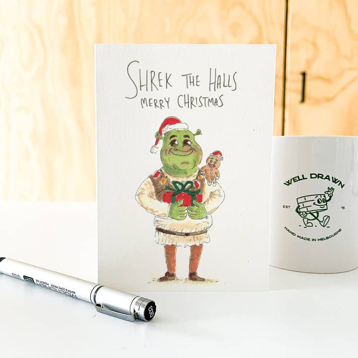 Well Drawn - Wholesale Christmas card - Shrek The Halls, Merry Christmas5