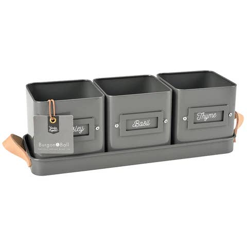 Burgon & Ball - Wholesale Plant Pot - Herb Pots Tray - Charcoal