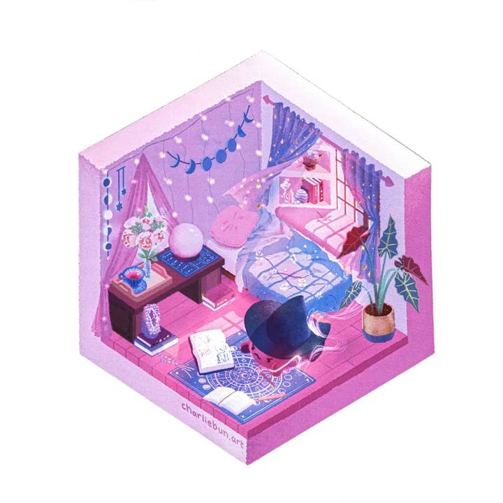 Tapis de souris de chambre de sorcière pour la vente par Charliebun Art