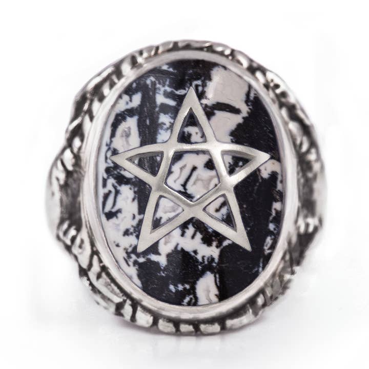 Petrified Wood Angel Heart Ring for wholesale by Alex Streeter