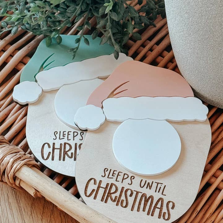 Arrow Town Designs - Wholesale Christmas decoration - Santa Magnet “Sleeps Until Christmas” Dry Erase sign