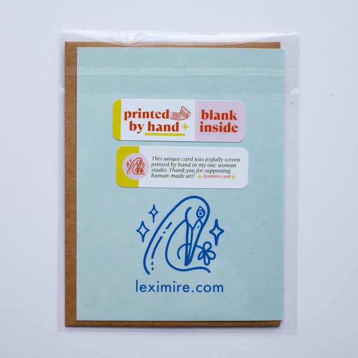 Lex MB Studio - Wholesale Everyday Greeting Card - Hand Printed "Will You Be My Pen Pal?" Everyday Card2