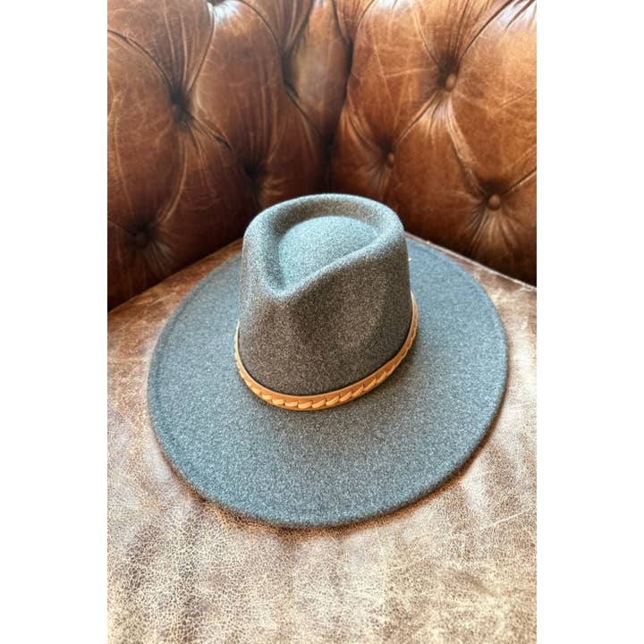 Bella Betty – wholesale Fedora – Women’s – Wide Brim Vegan Felt Rancher Hat with Braid Leather15