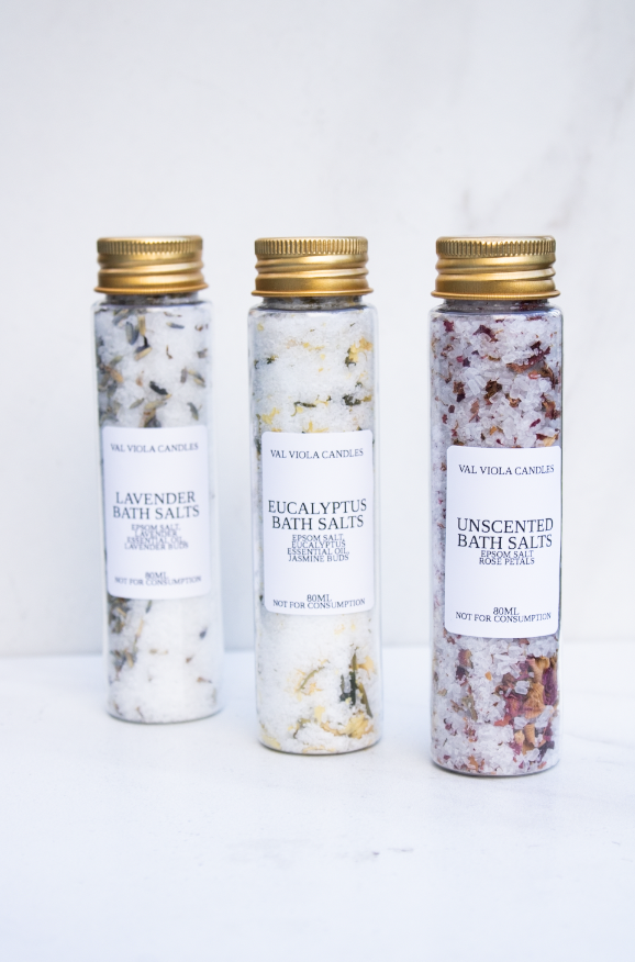 Val Viola Candles - Wholesale Bath Salts - Aromatherapy Bath Salts – 80ml Tube | Natural |Essential Oil3