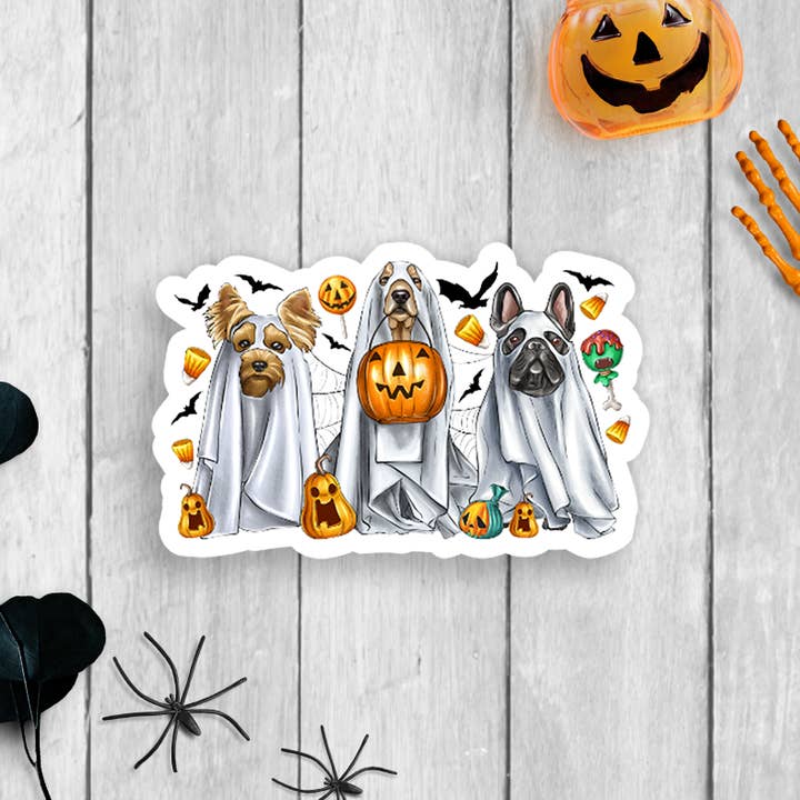 Spooky Dogs Vinyl Sticker for wholesale by Expression Design Co