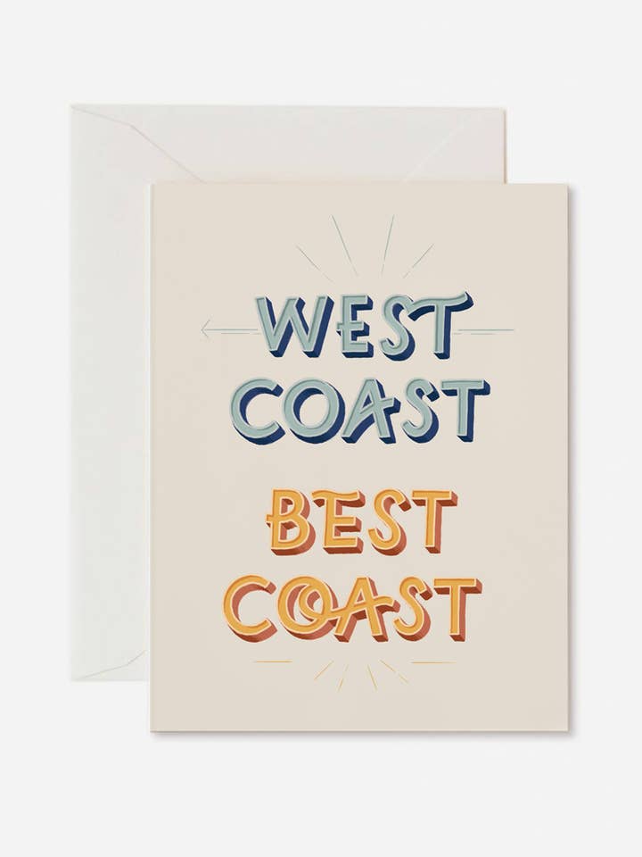 Tarjeta Best Coast Coast para venta al por mayor de Laura Bennett Design
