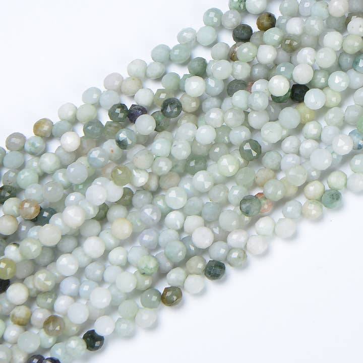 Beads Creation - Wholesale Beads - Multicolor Burma Jade Round High Quality Beads 6x7mm PRP543