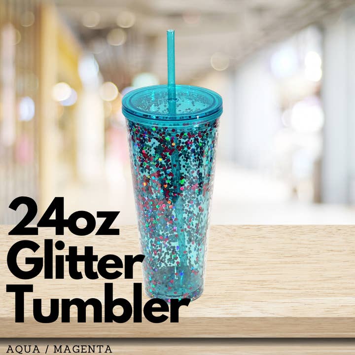 OMG Cups! - Wholesale Insulated Mug/Tumbler - Glitter Tumbler Double Wall - 24oz