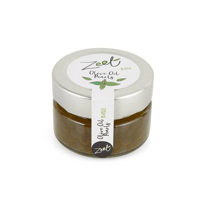 ZEET - Wholesale Olive oil - BASIL EXTRA VIRGIN OLIVE OIL PEARLS 50G2