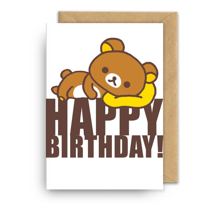 Birthday Card | Rilakkuma | Happy Birthday with Pillow for wholesale by Hype Associates Ltd