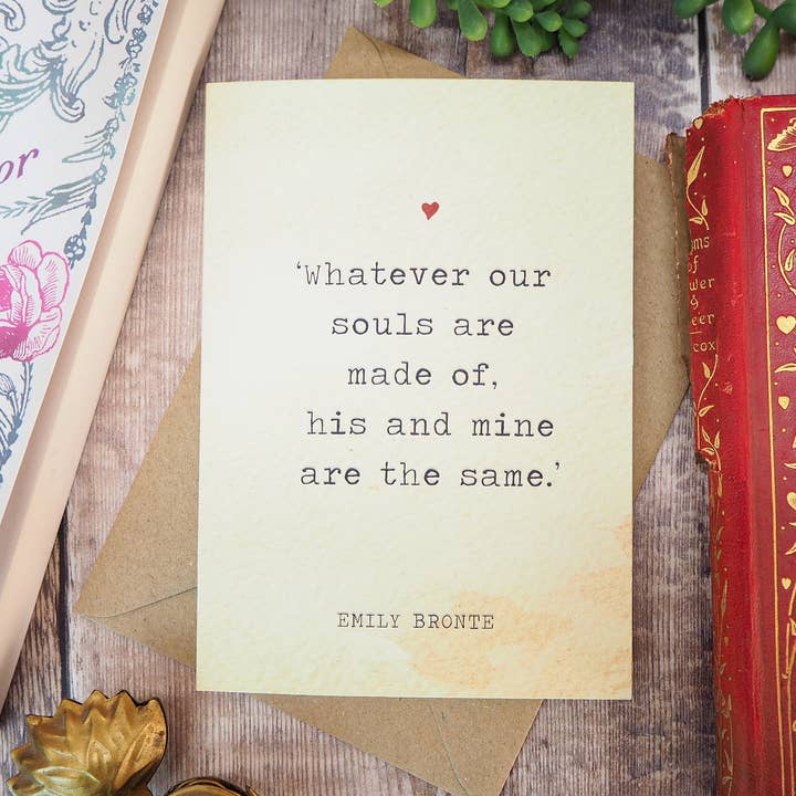 Carte de Saint-Valentin des Hauts de Hurlevent - Citation d'Emily Brontë pour la vente par LiteraryEmporium