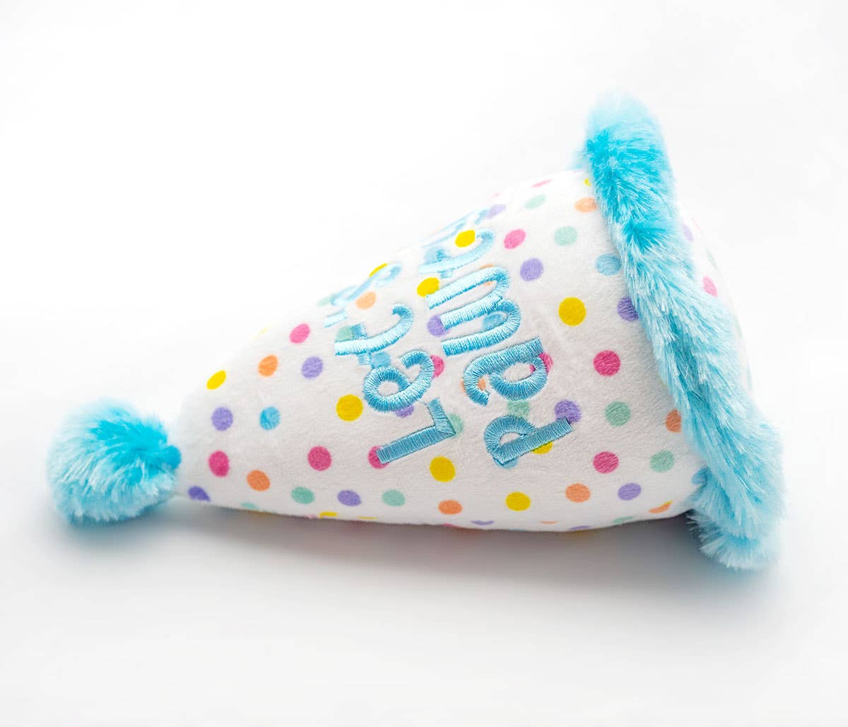 Pet Palette Distribution - Wholesale Pet Plush Toy - Dog - ThoozyPet Birthday Hat Blue Plush Dog Toy 7"4