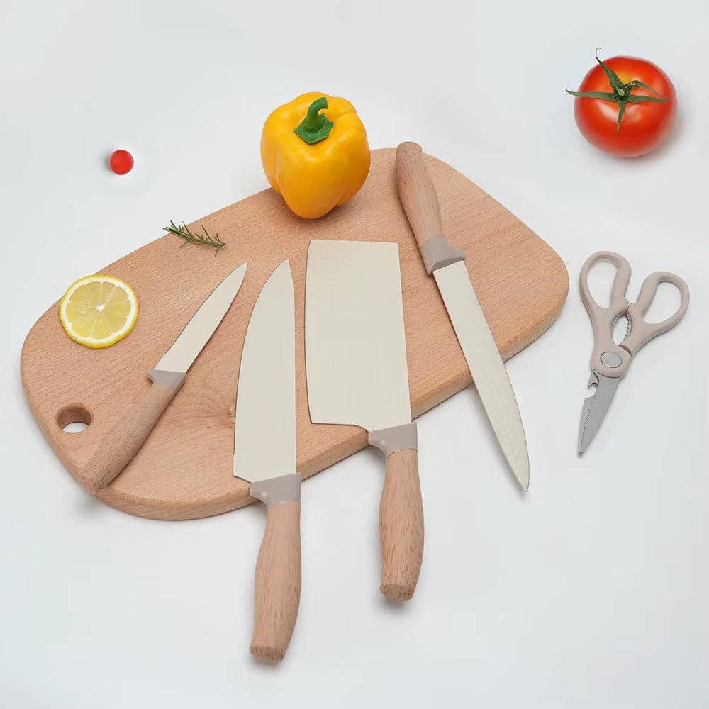 VIGOR - Wholesale Knife Set - Stainless Steel Kitchen Knives Kitchen Knife Wood Grain7