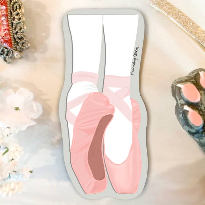 Neverending Stickers - Ballerina Shoes - Vinyl Sticker - 3.5x1.6in for wholesale by Neverending Stickers