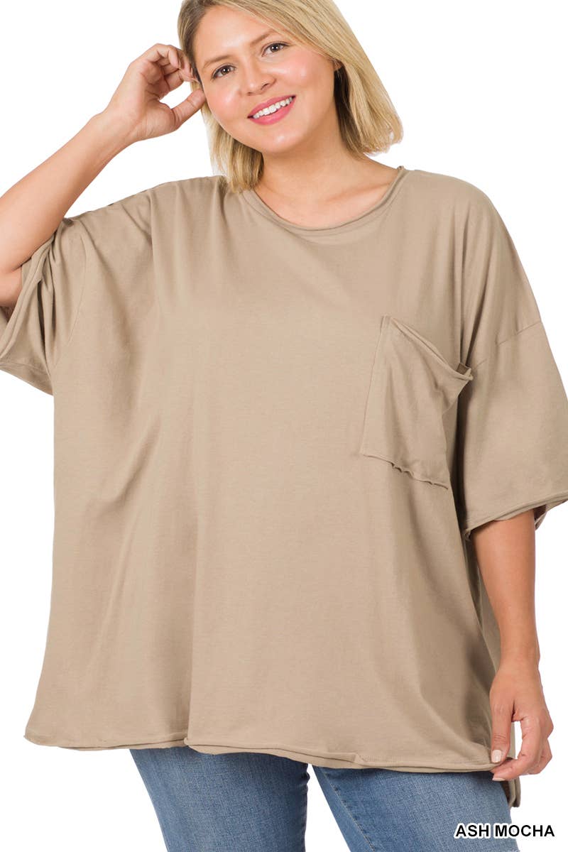 42POPS - Wholesale Tunic - Women's - Tri Blend Oversized Raw Edge Boyfriend Tee9