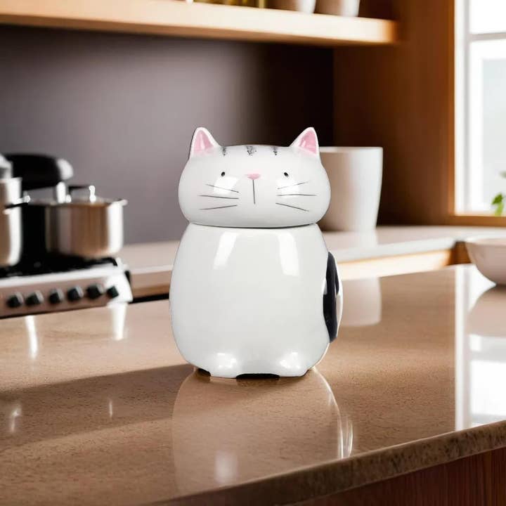 Young's - Wholesale Pet Treat Jar - Cat/Dog - Ceramic Cat Angel Cookie Jar 55oz Pet (SKU#: 14224)