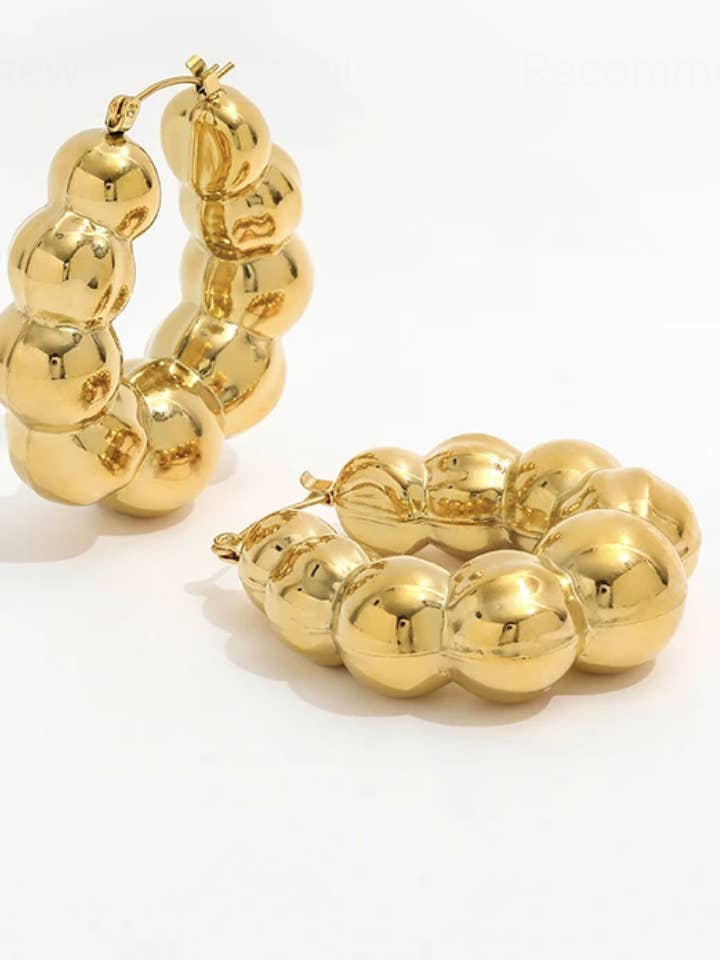 Chunky Bubble Hoops for wholesale by House of Jewels Miami