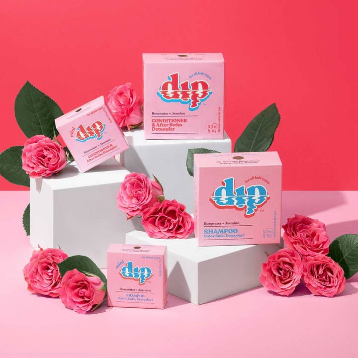 Dip - Wholesale Shampoo Puck/Solid Shampoo - Mini Dip Color Safe Shampoo Bar for Every Day - Rosewater &