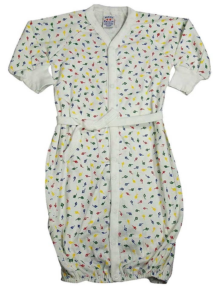 White Leaves Sara's Prints - Baby Girls Long Sleeved Convertible Coverall for wholesale on Faire1