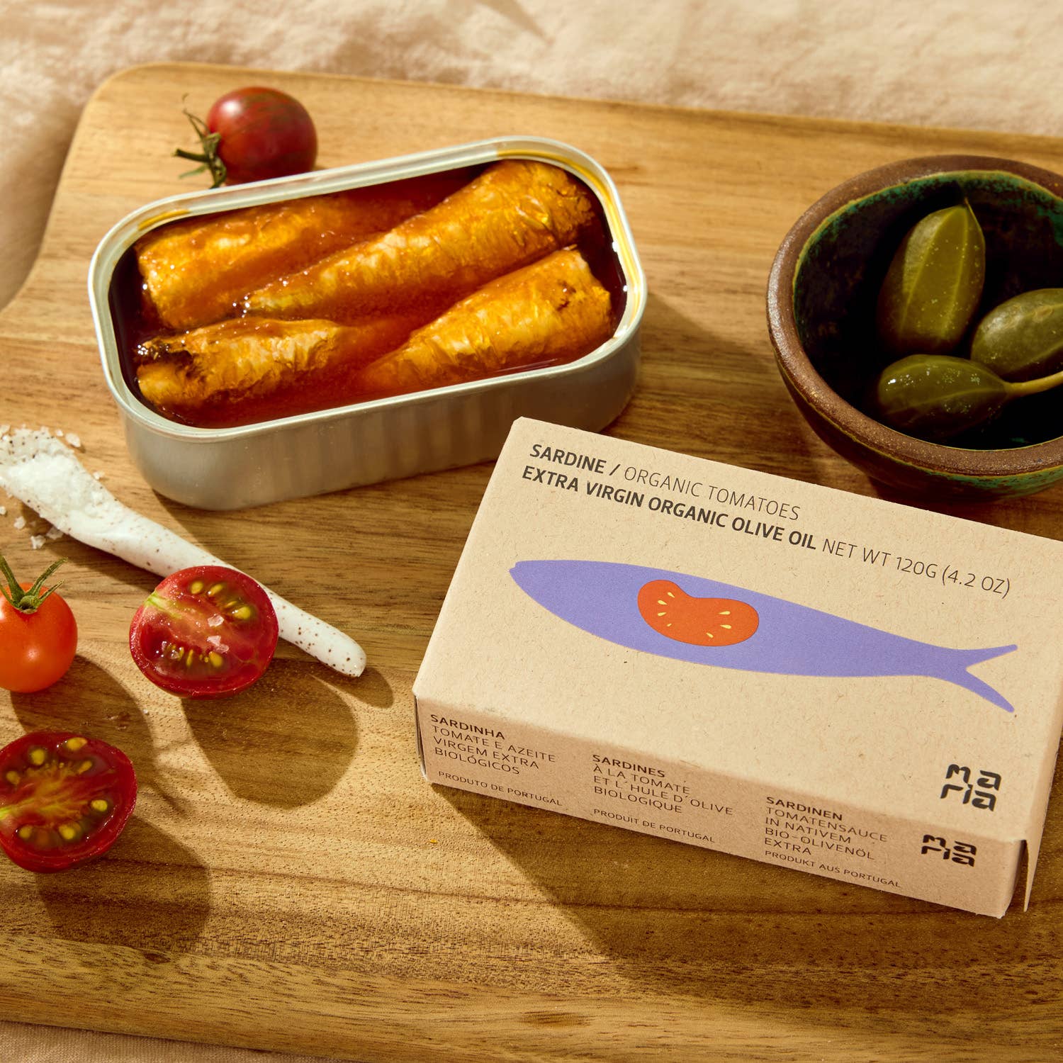 Lata - Wholesale Tinned Fish - Maria Organic Sardines in Organic Tomato Sauce1