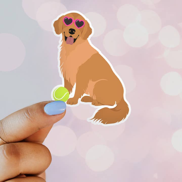 Autocollant Golden Retriever Ball is Life pour la vente par Wildside Dog Gear