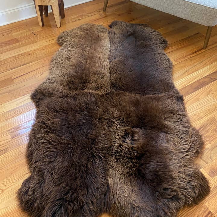 East Perry - Wholesale Area Rug - PLUSH BROWN SHEEPSKIN QUAD