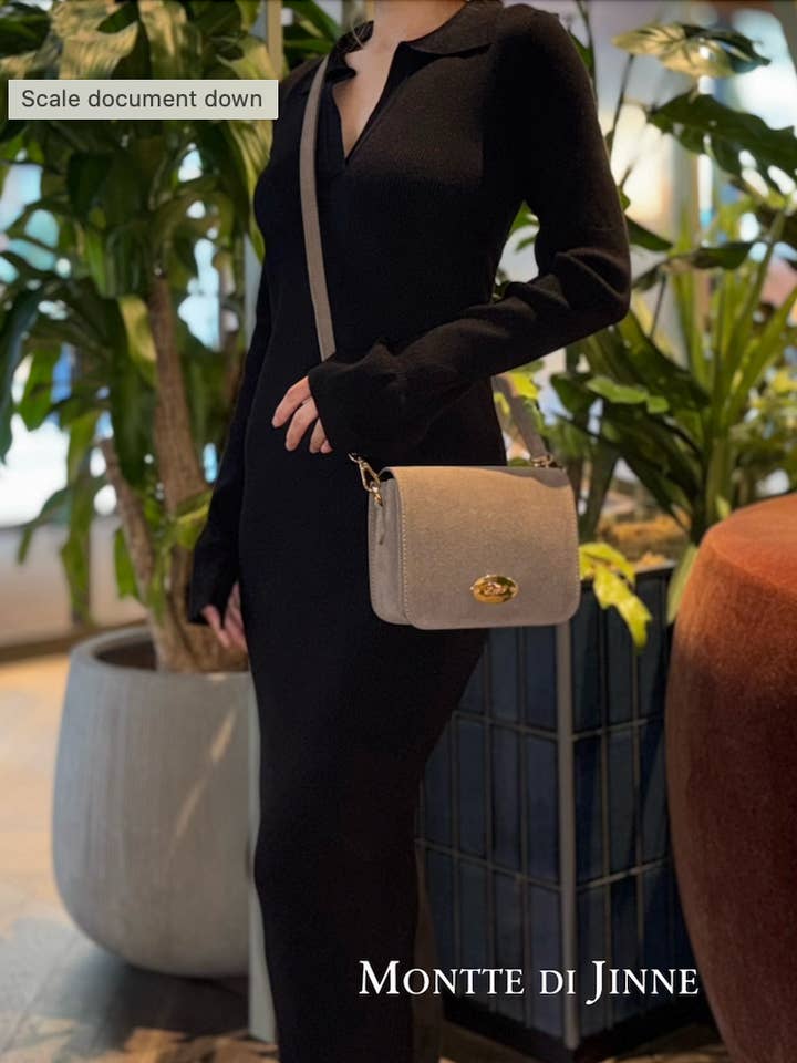 Italian Premium Suede Crossbody Bag with Turn-Lock Closure for wholesale by MONTTE DI JINNE