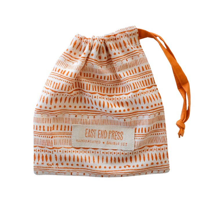 East End Press – wholesale Ornament set – UK/EU: Yuletide Gold Bauble Bag - Set of Three8