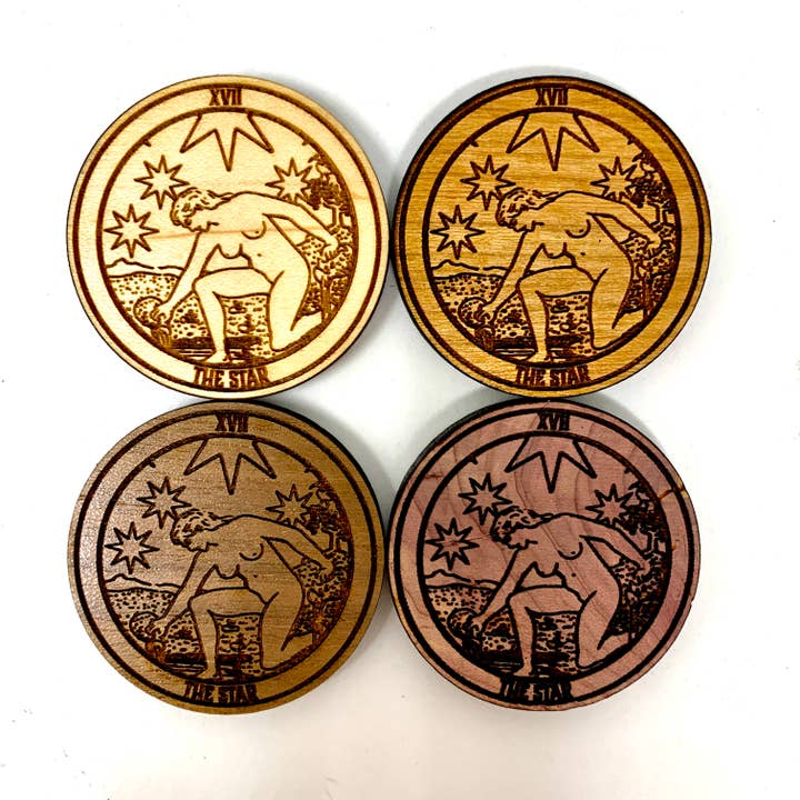 MAGNETS - Tarot 17 The Star - Wood Fridge Magnet for wholesale by Insert Brand Here Shop