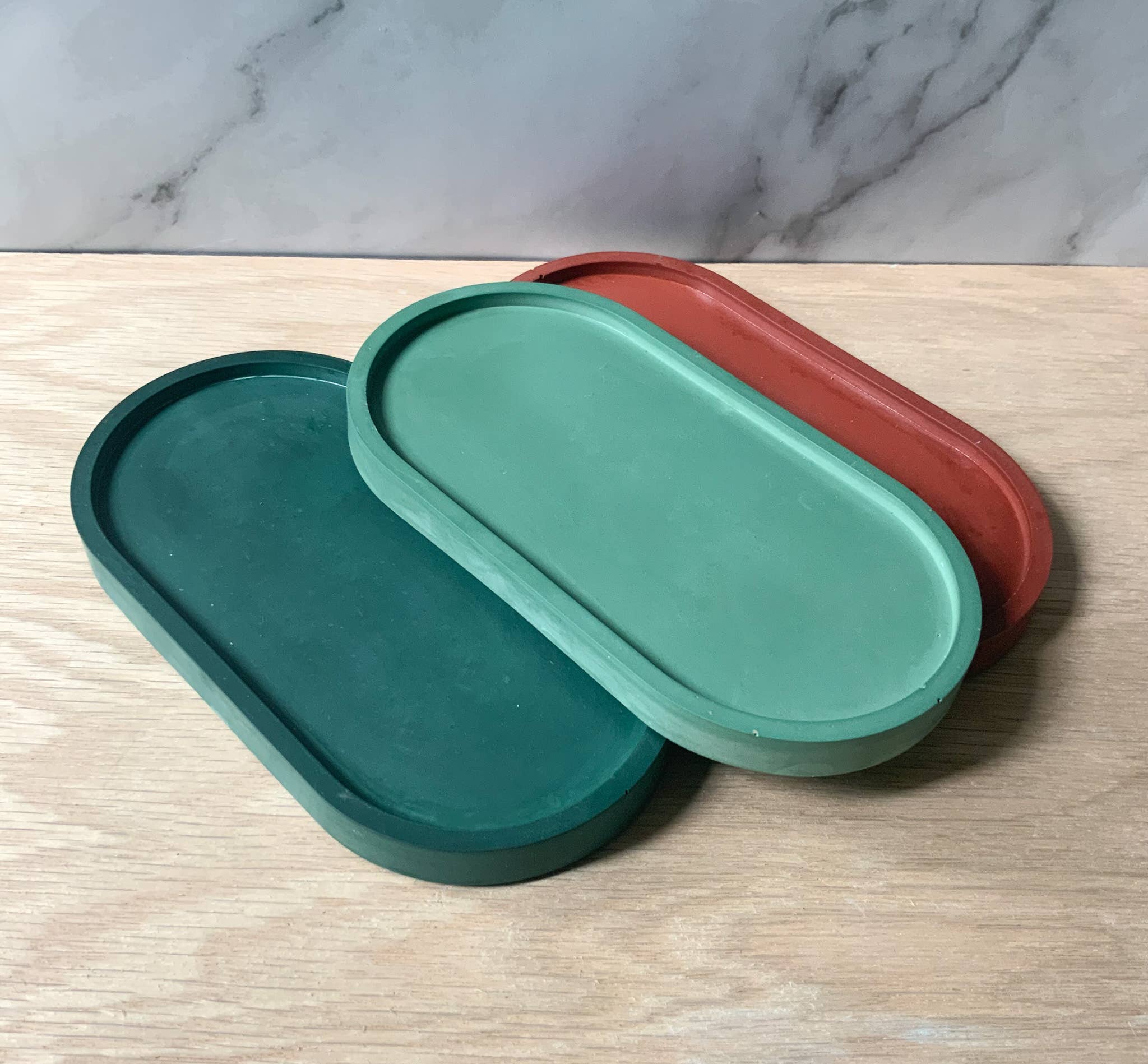 Left Corner Goods - Wholesale Decorative Tray - Gypsum Cement Oval Tray | candle tray | trinket tray modern10