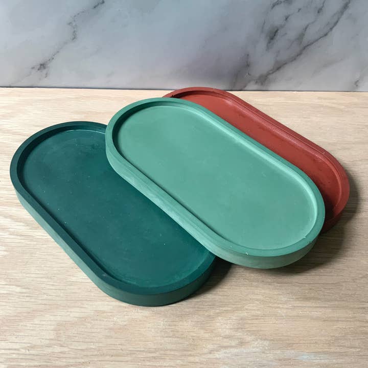 Left Corner Goods - Wholesale Decorative Tray - Gypsum Cement Oval Tray | candle tray | trinket tray modern10