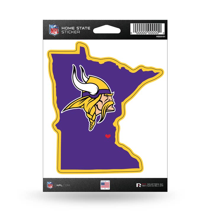 Rico Industries - Wholesale Sticker - NFL Football Minnesota Vikings Home State Sticker0