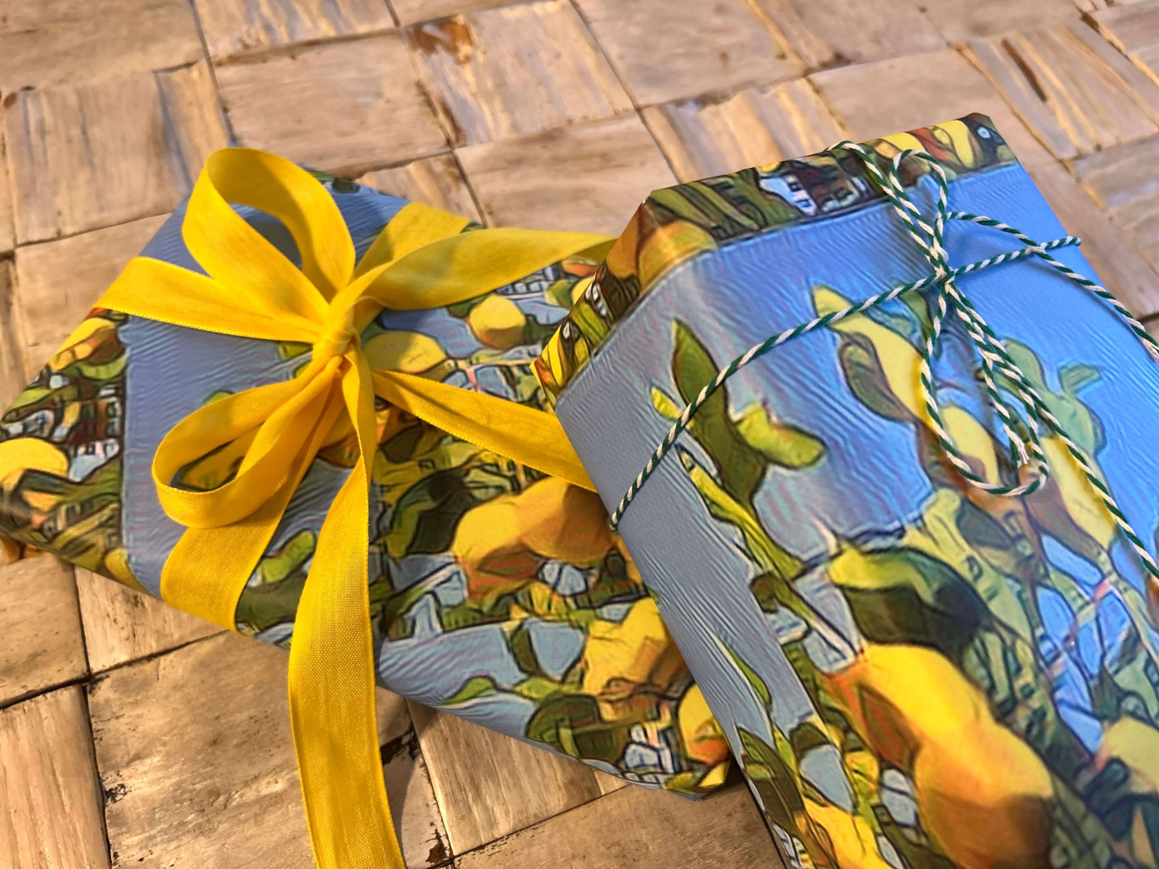 The Life Cycle Design – wholesale Flat wrap – Amalfi lemons 6 wrapping sheets, 120gsm, 500mm x 700mm3